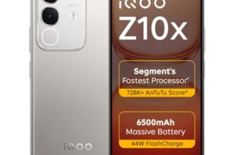 Iqoo Z10X 5G (Titanium, 6Gb Ram, 128Gb Storage) | 6500 Mah Large Capacity Battery | Dimensity 7300 Processor | Military-Grade Durability