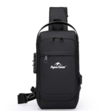 Apex Gear™ Water-Resistant Anti-Theft Crossbody Bag With Usb Charging Port, Stylish Sling Bag For Men Chest Shoulder Daypack For Travel & Daily Use – Black